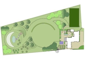 CGI presentation plan of garden design